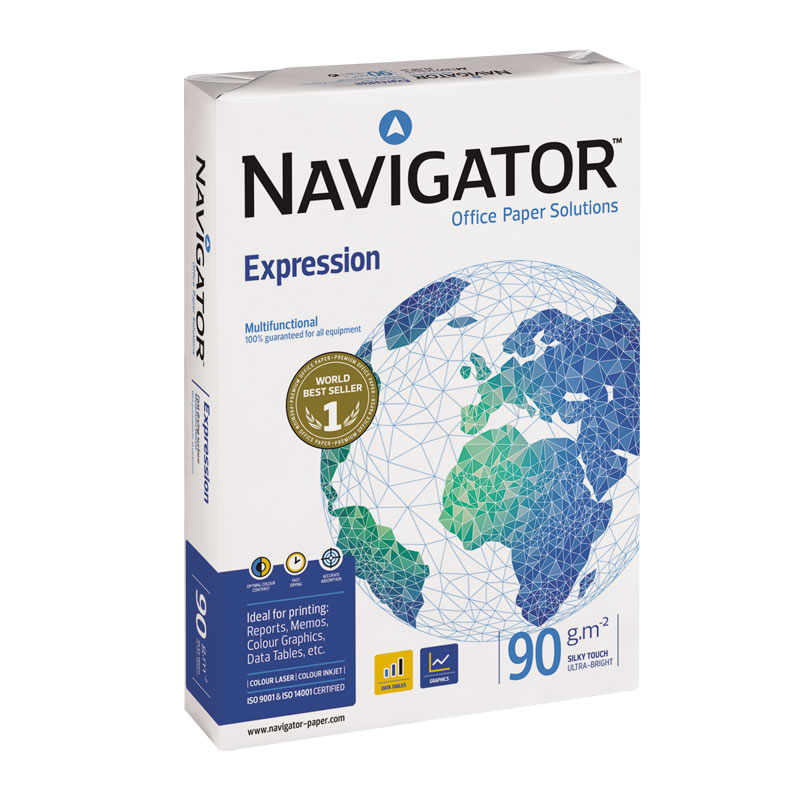 Papīrs NAVIGATOR EXPRESION  A4 90g/m2, 500 loksnes/iepakojumā