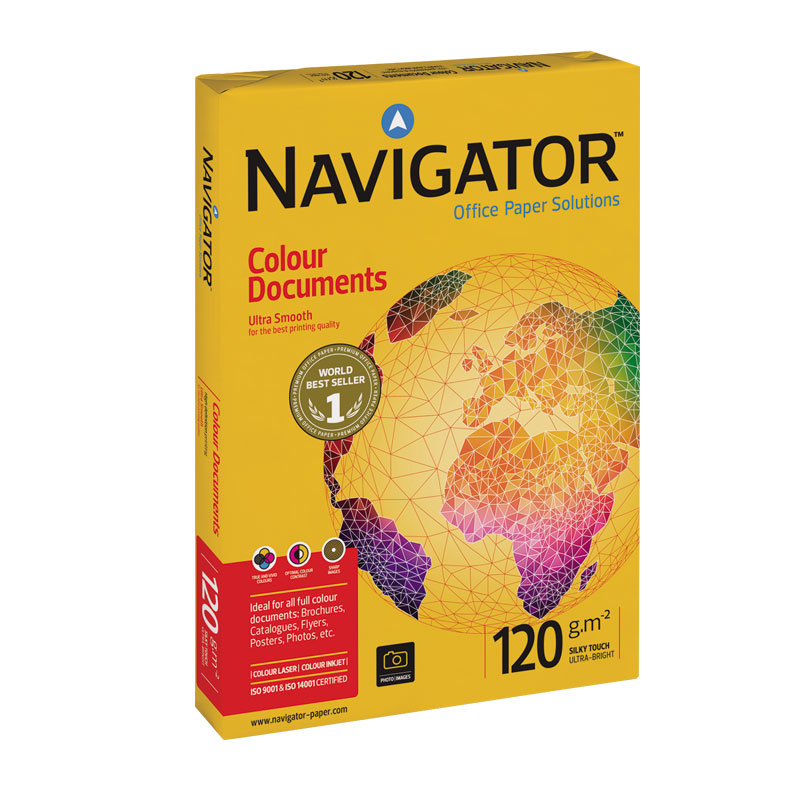 Papīrs NAVIGATOR COLOUR DOCUMENTS A4 120g/m2, 250 loksnes/iepakojumā