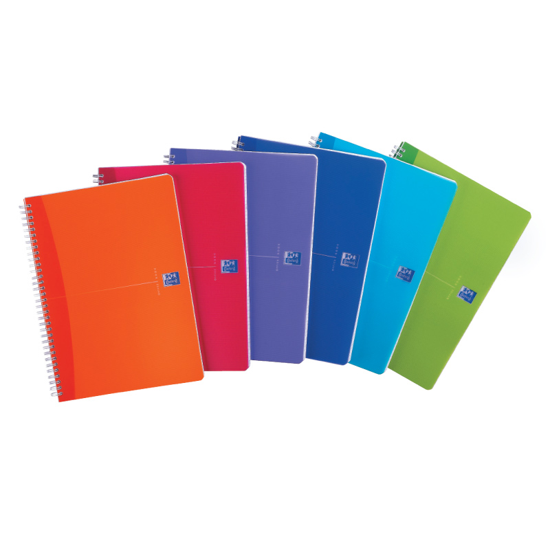 Klade ar spirāli OXFORD MY COLOURS NOTEBOOK A4 formāts, 90 lapas, rūtinu