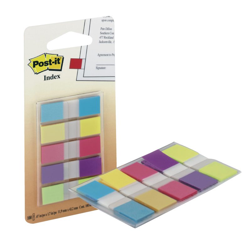 Pašlīpošie indeksi POST-IT 12x43 mm 5 krāsas