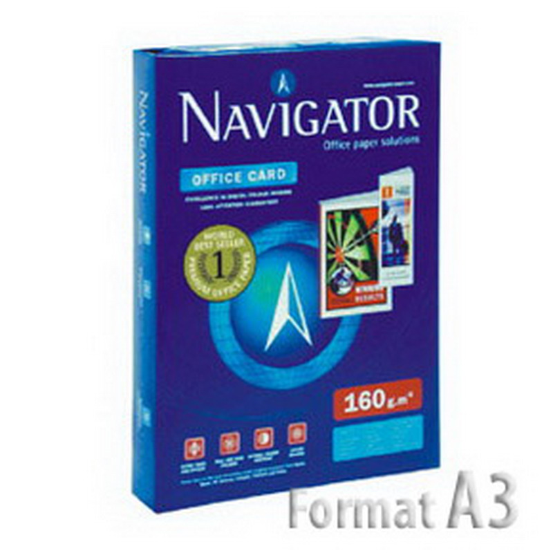 Papīrs NAVIGATOR OFFICE CARD A3 formāts 160 g/m2, 250 loksnes/iepakojumā