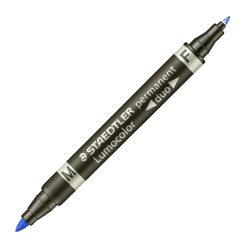 Noturīgais marķieris STAEDTLER LUMOCOLOR DUO 348, dubults zils