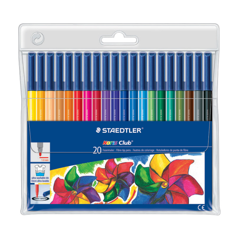 Flomasteri STAEDTLER NORIS Club 1.0 mm, 20 krāsas