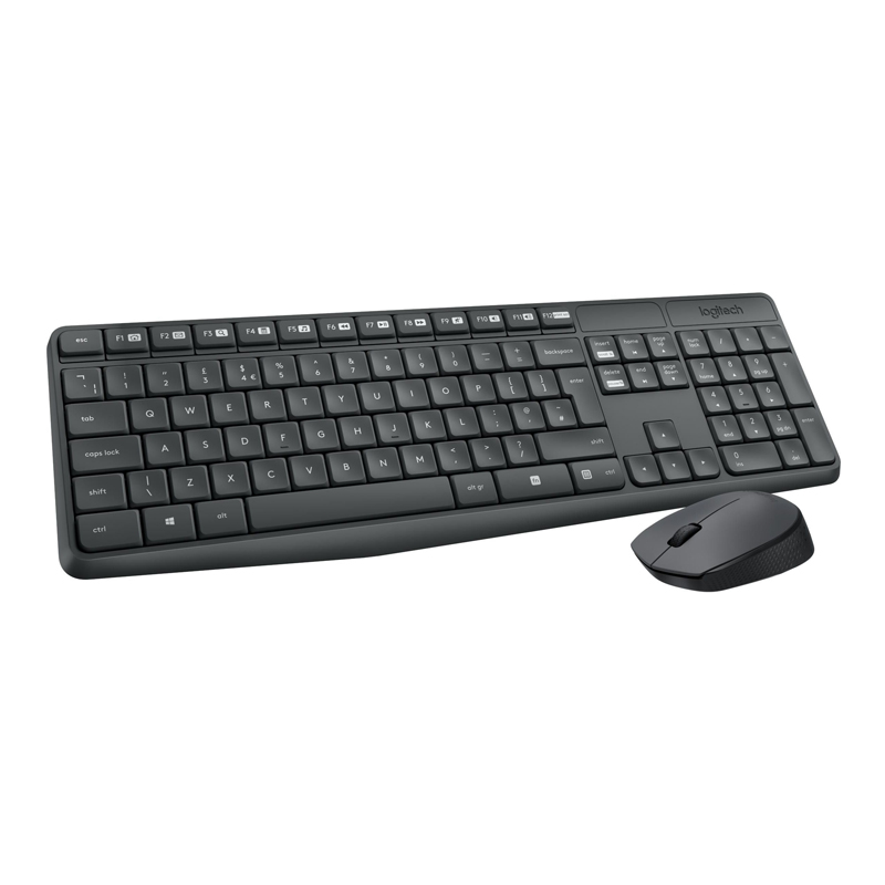 Komplekts LOGITECH MK235, bezvadu klaviatūra un pele, ENG, melna