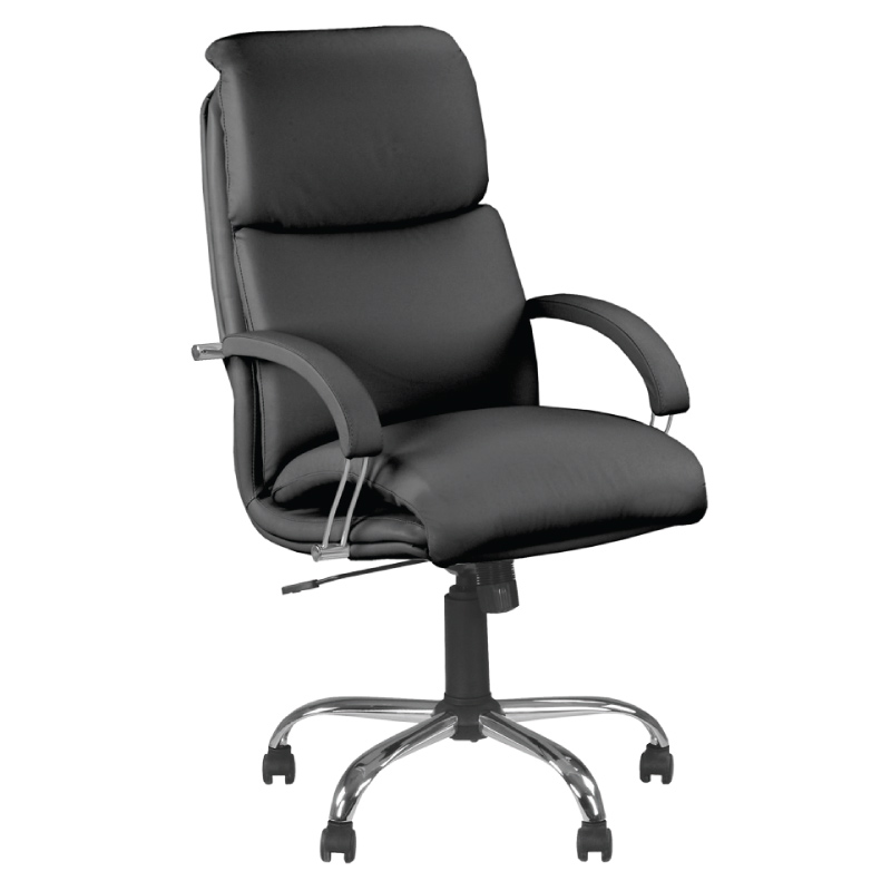 Biroja krēsls NOWY STYL NADIR STEEL Chrome (comfort), melna āda SP-A