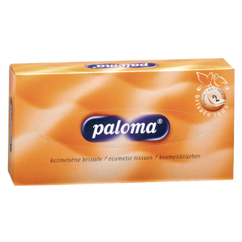 Kosmētiskās salvetes PALOMA BASIC, 2 sl., 100 salvetes, 19.5 x 20 cm, baltā krāsā