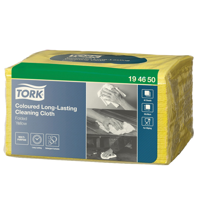 Lupatiņas TORK PREMIUM W8 sistēmai,izmēri: 38 x 30 cm., 40gab./iepak., dzeltenā krāsā