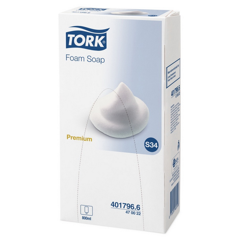 Putu ziepes TORK Premium Luxury S34, 800ml, baltā krāsā