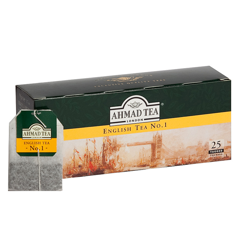 Melnā tēja AHMAD ENGLISH TEA No.1, 25 maisiņi x 2 g paciņā