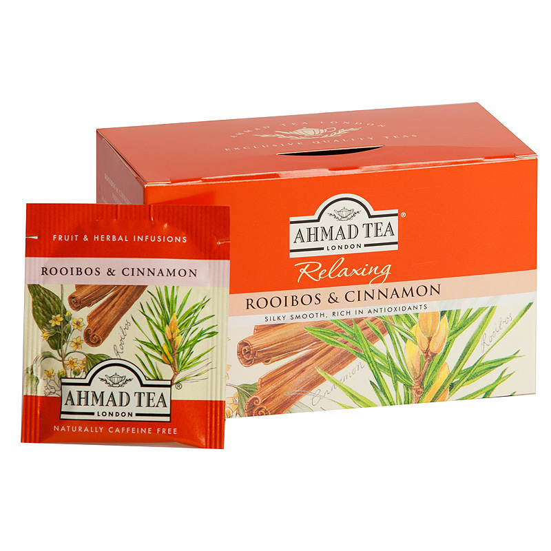 Tēja AHMAD Alu ROOIBOS & CINNAMON, 20 maisiņi x1.5 g paciņā