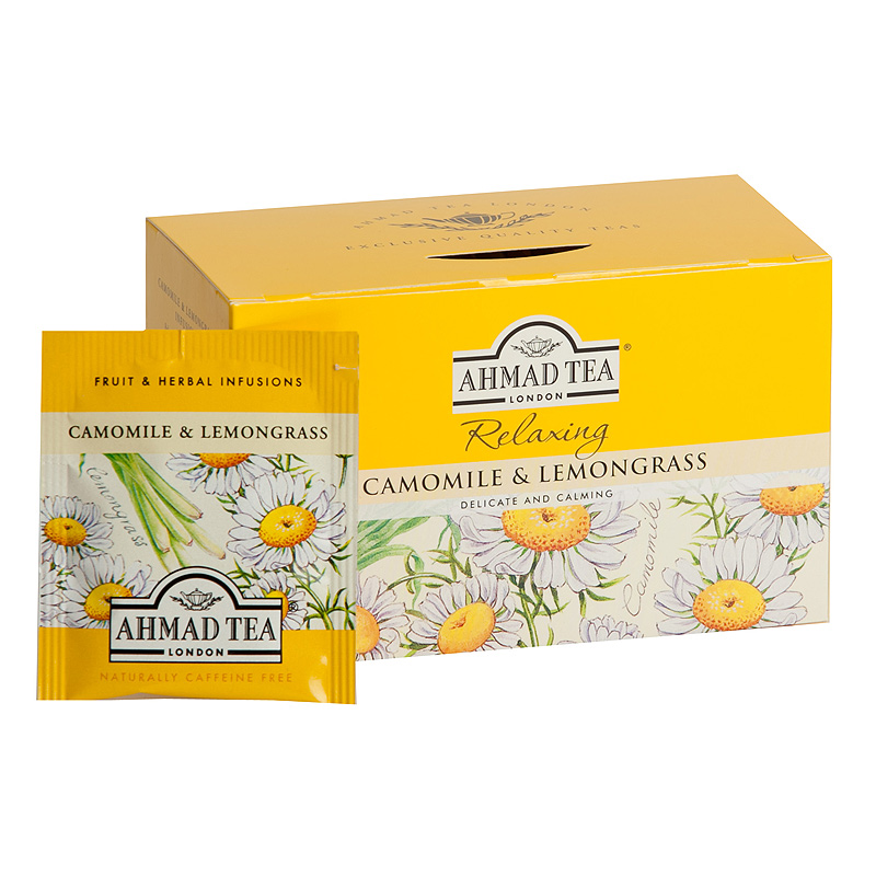 Tēja AHMAD Alu CAMOMILE & LEMONGRASS, 20 maisiņi x 1.5 g paciņā