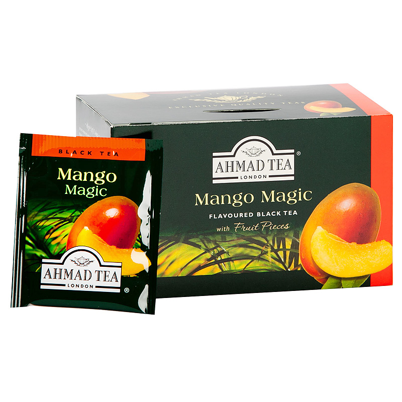 Melnā tēja AHMAD Alu Mango maģija, 20 x 2 g maisiņi paciņā