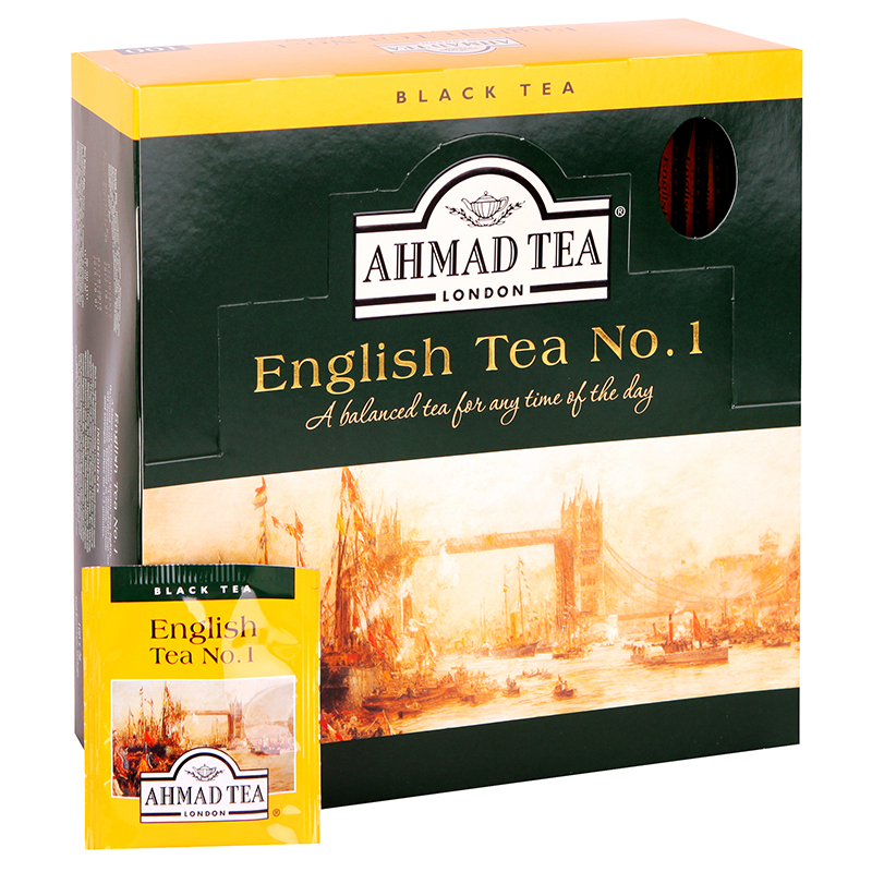 Melnā tēja AHMAD Alu ENGLISH TEA No.1, 100 maisiņi x 2 g paciņā