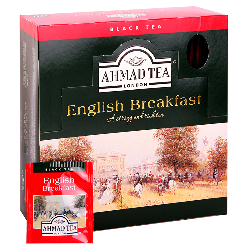 Melnā tēja AHMAD Alu ENGLISH Breakfast, 100 maisiņi x 2 g paciņā