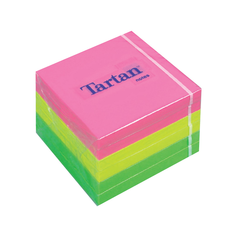 Piezīmju līmlapiņu kubs TARTAN, 76x76mm, 400 krāsainas lapiņas