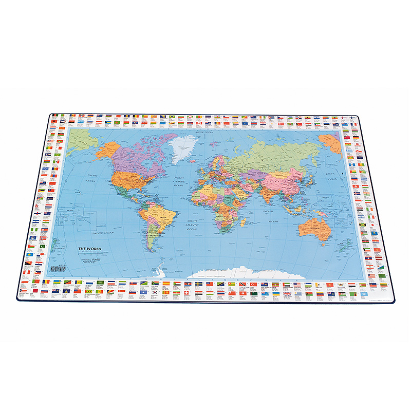 Galda segums Bantex 44x63 cm ar pasaules karti (angļu val.)