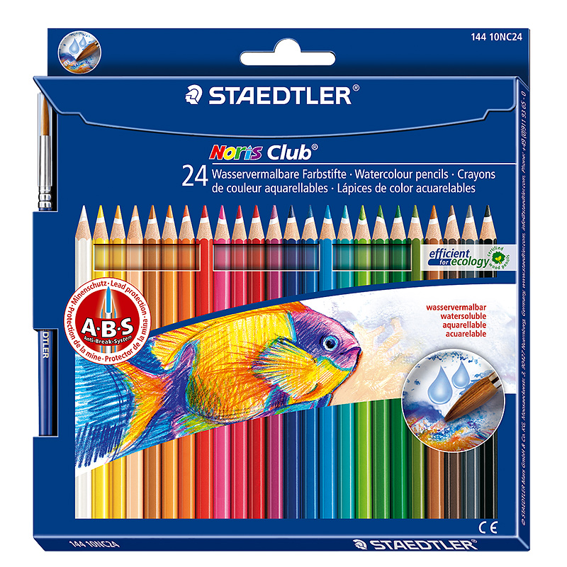 Krāsainie akvareļu zīmuļi STAEDTLER NORIS CLUB 24 krāsu komplekts
