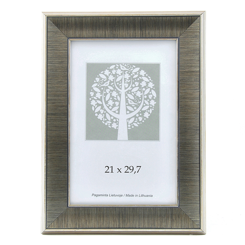 Foto rāmis, plastmasas, A4, 21x29,7 cm, sudraba krāsā
