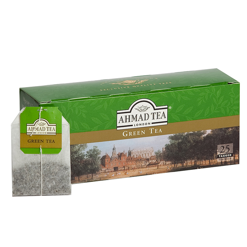 Zaļā tēja AHMAD GREEN, 25 maisiņi paciņā